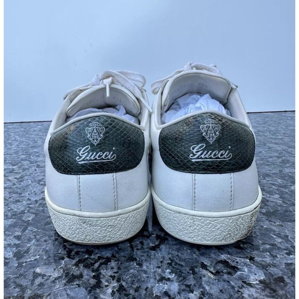 Gucci White Leather Low Top Sneakers Men’s Size 9.5 Missing Insole - Picture 7 of 15
